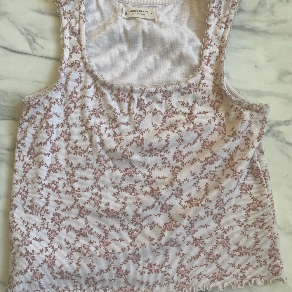Lucky Brand Touch of Lace Tank Top